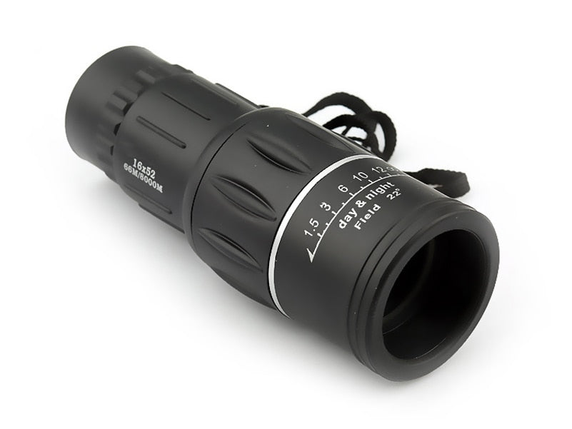 US DE Black 16X52  Monocular Telescope with Dual Focus Zoom Optic Lens fit Outdoor Watching and Hunting  Camping